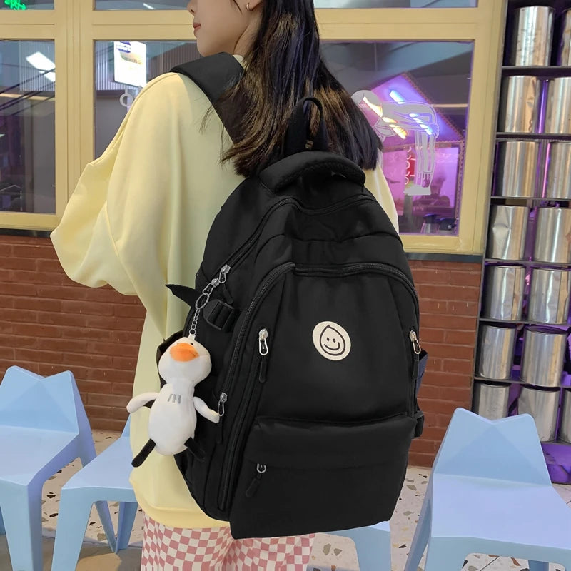 Smiley Waterproof School Backpack
