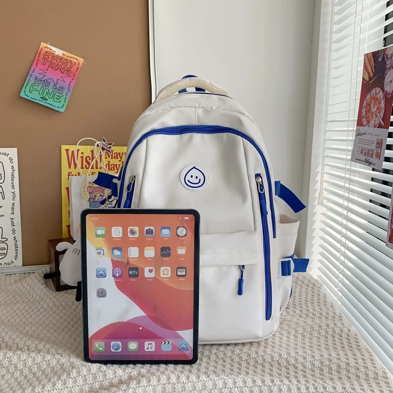 Smiley Waterproof School Backpack
