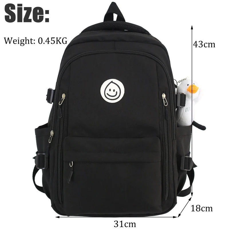 Smiley Waterproof School Backpack