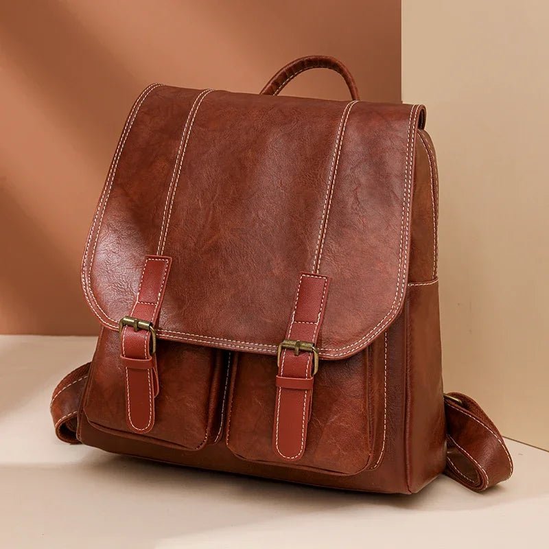 Soft Faux Leather Vintage Backpack - More than a backpack