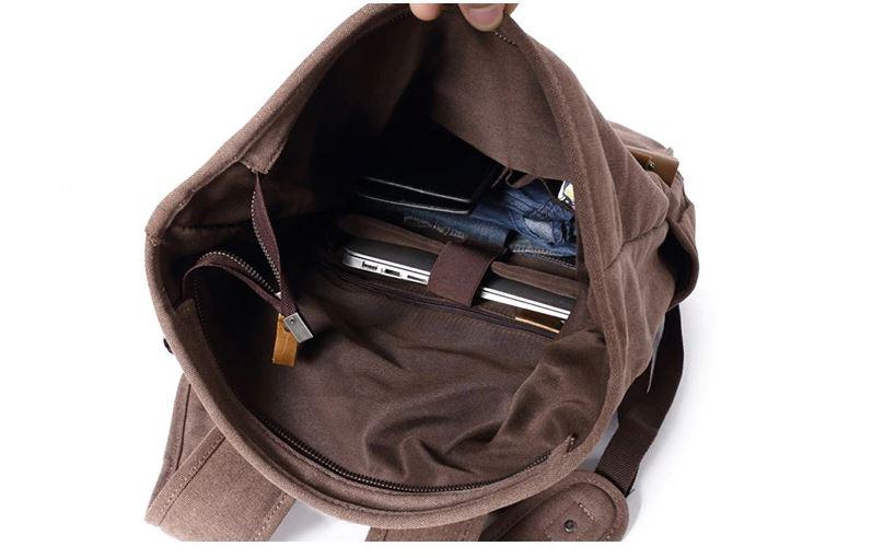 Canvas and Leather Roll-Top Vintage Backpack - More than a backpack