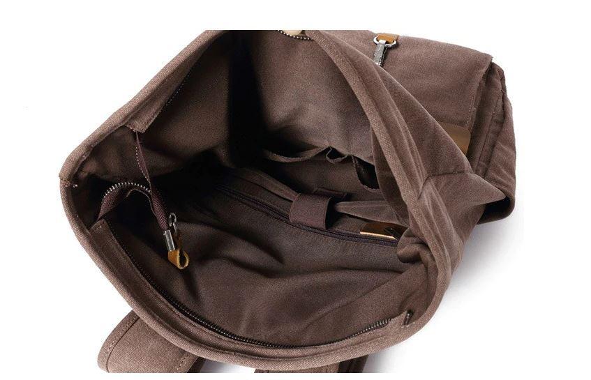 Canvas and Leather Roll-Top Vintage Backpack - More than a backpack