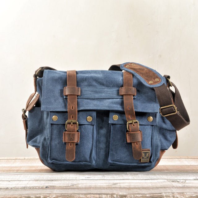 Canvas and Leather Rugged Messenger Bag - More than a backpack