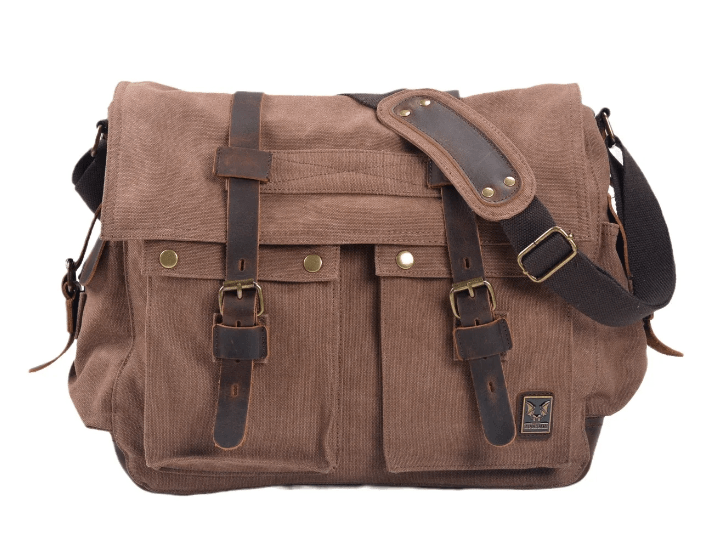 Canvas and Leather Rugged Messenger Bag - More than a backpack