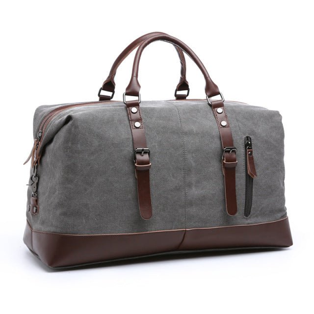 Leather and Canvas Overnight Travel Bag - More than a backpack