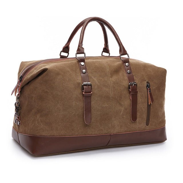 Leather and Canvas Overnight Travel Bag - More than a backpack