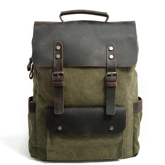 Vintage Leather & Canvas Backpack - More than a backpack