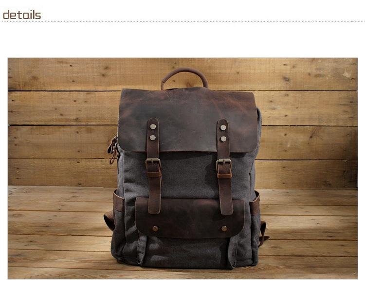 Vintage Leather & Canvas Backpack - More than a backpack