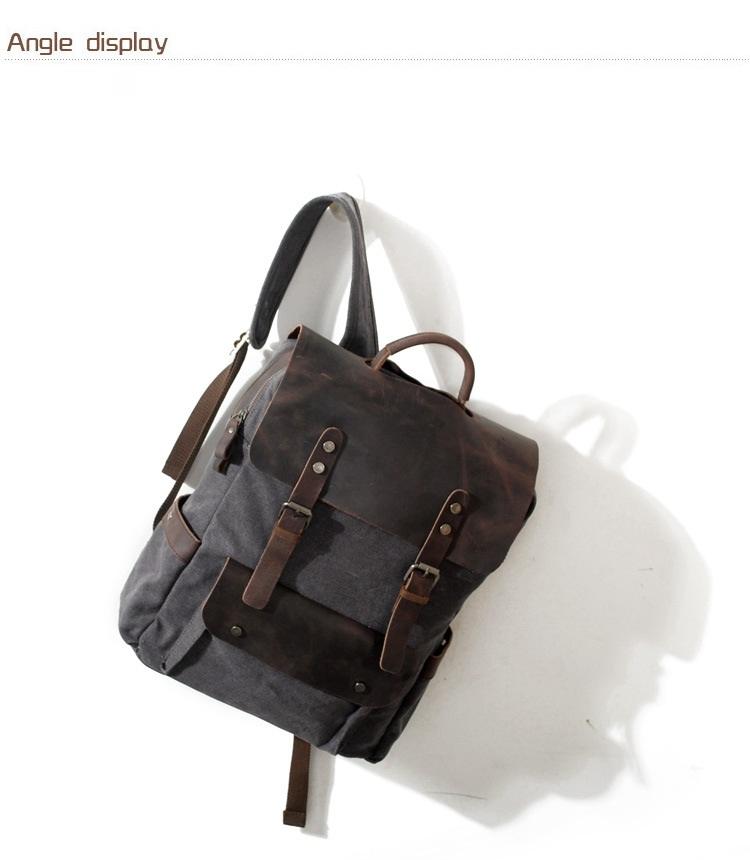 Vintage Leather & Canvas Backpack - More than a backpack