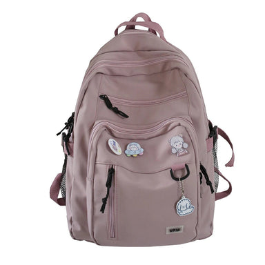 Chic Badge School Backpack with Bear Keyring - More than a backpack