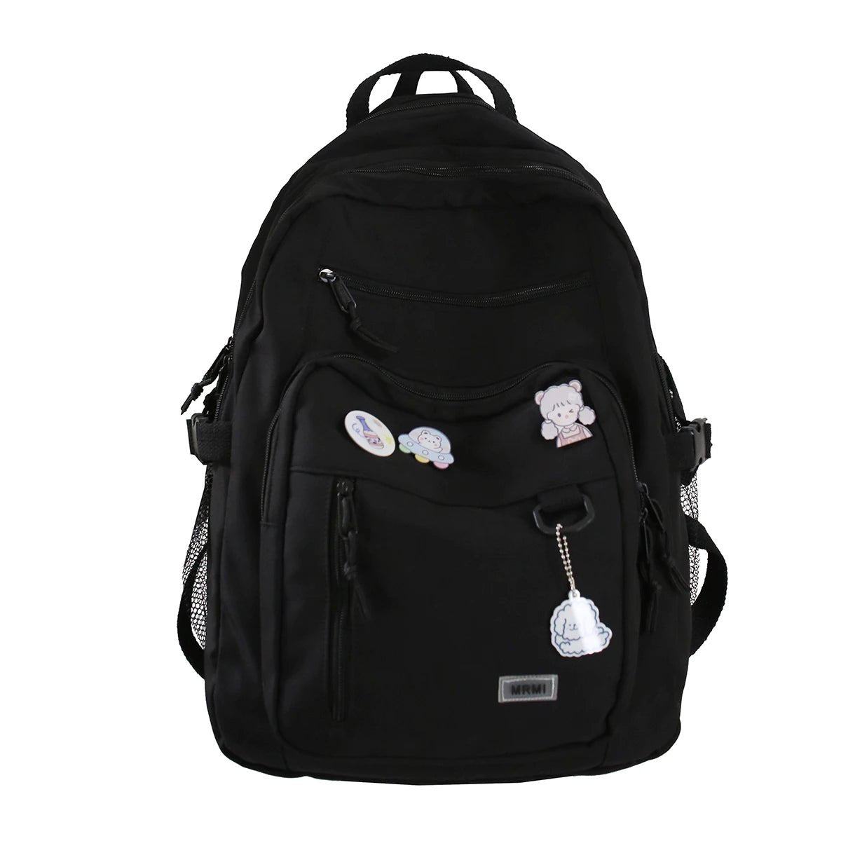 Chic Badge School Backpack with Bear Keyring - More than a backpack