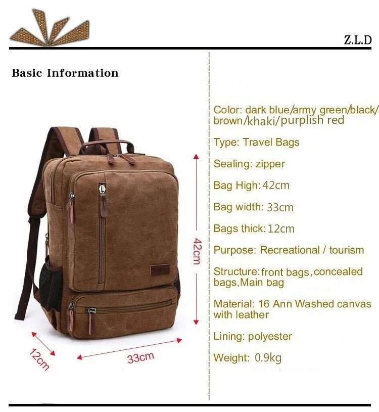 Vintage Canvas Travel Backpack - More than a backpack