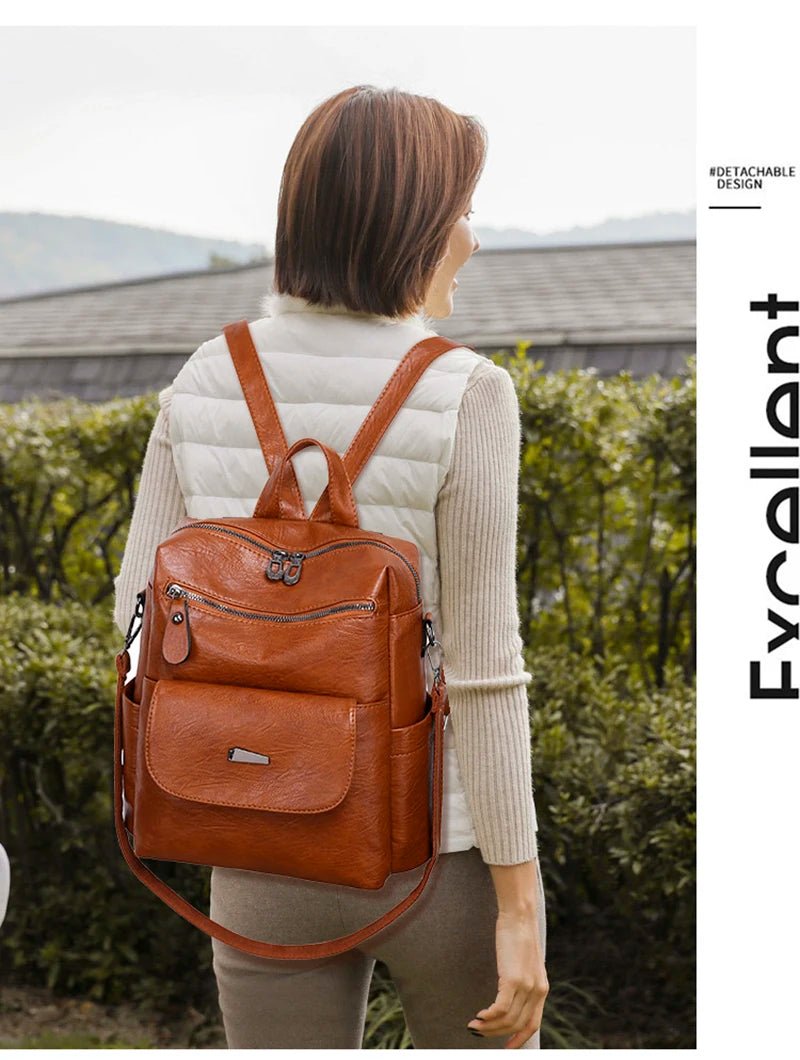 Vintage Women’s Faux Leather Backpack - More than a backpack