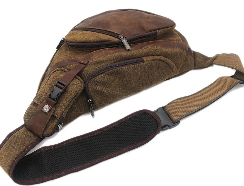Coffee Canvas Crossbody Backpack - More than a backpack