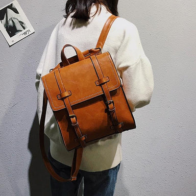 Faux Leather Mochila Satchel Backpack - More than a backpack