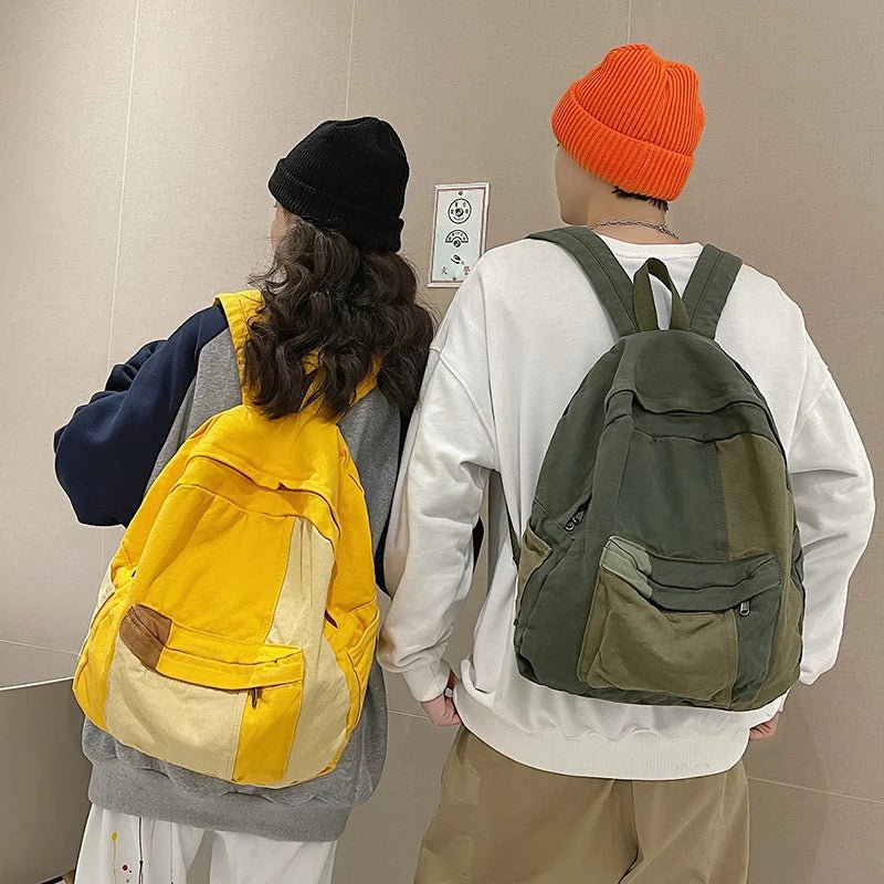 Panelled Canvas School Backpack - More than a backpack